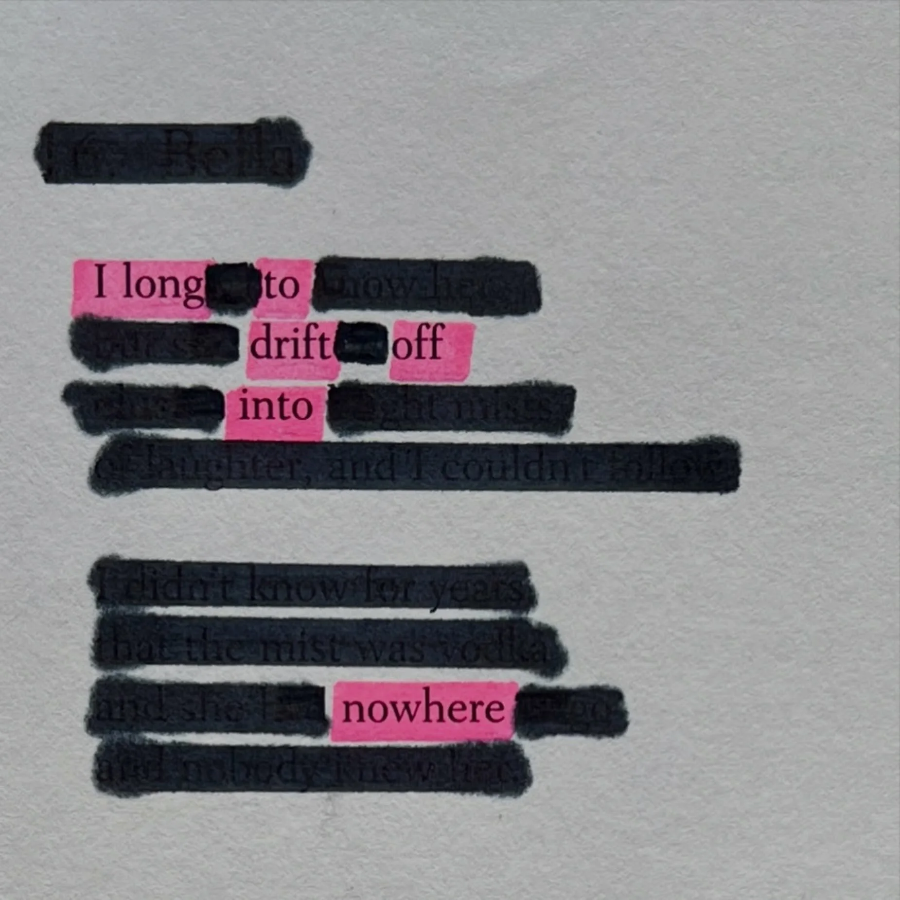 ⚪️ I long to drift off into nowhere ⚪️
.
💙 currently enjoying a summer break in Greece 💙
.
.
.
.
.
#thepinkhighlight #blackoutpoetry #greeceislands #driftingaway #nowhereelseidratherbe