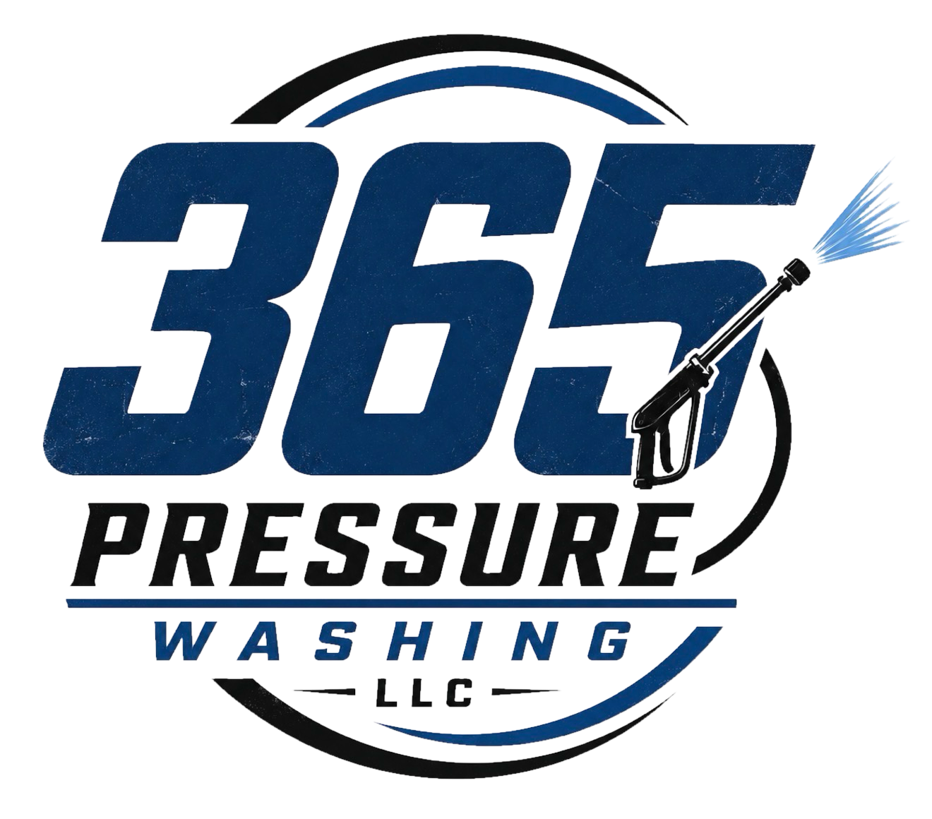 Logo for 356 Pressure Washing LLC featuring large blue number '356', a pressure washer spray nozzle, and text 'Pressure Washing LLC'.