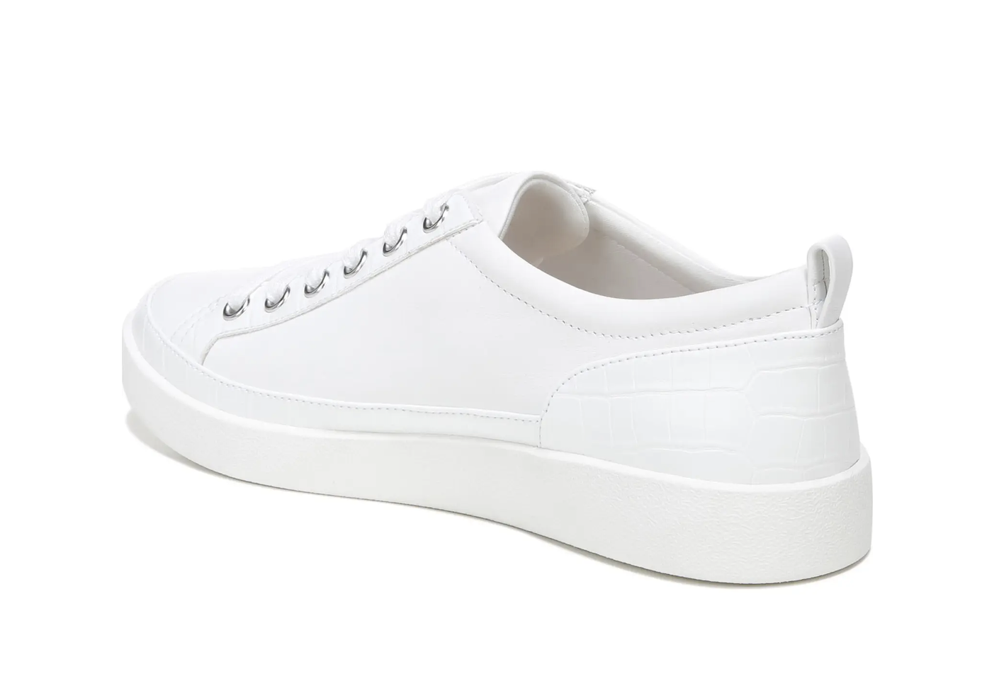Vionic Winny low top sneaker in clean white leather with a thick platform sole