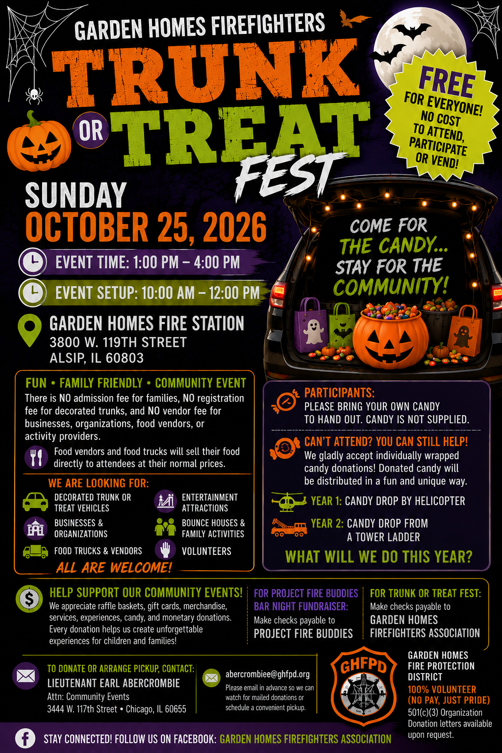 Garden Homes Firefighters      Trunk or Treat Fest