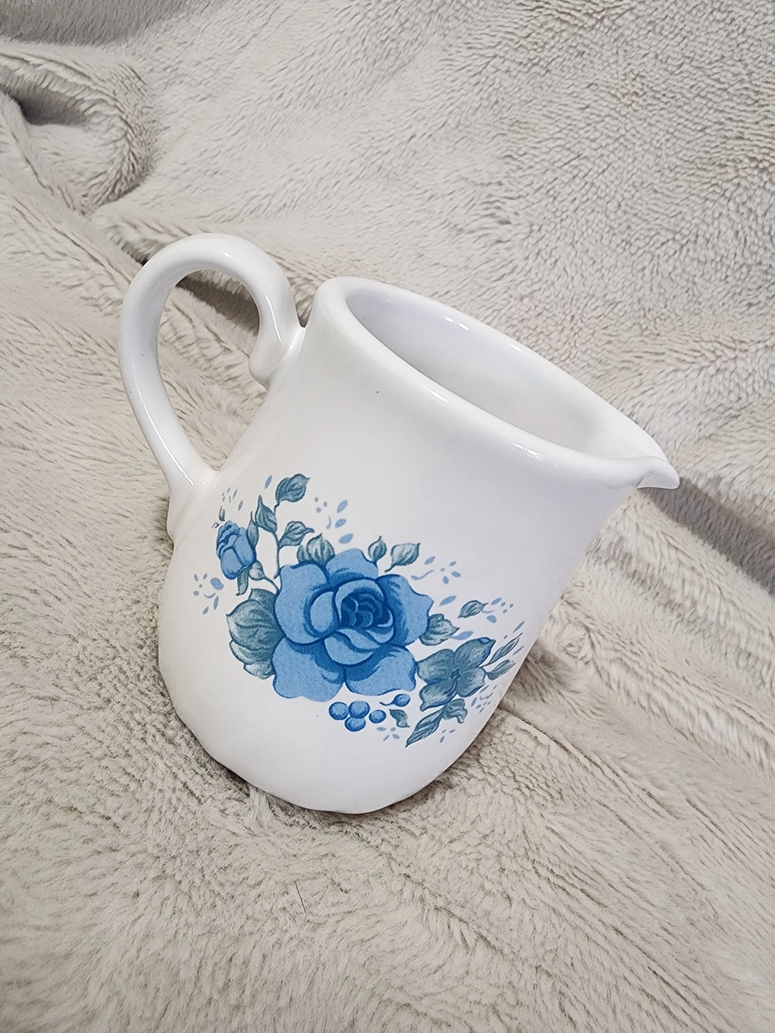 vintage Corning Corelle Coordinates "Blue Velvet" stoneware creamer pitcher