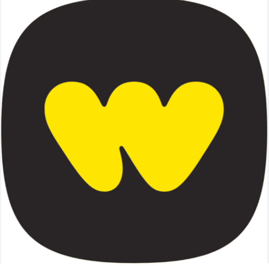 Yellow letter W on a black background.