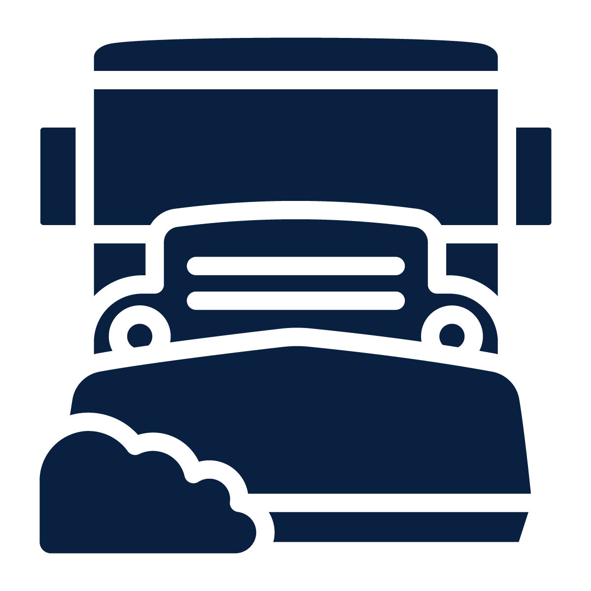 Snow plowing icon.