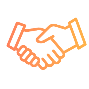Icon of two hands shaking, symbolizing agreement or partnership.