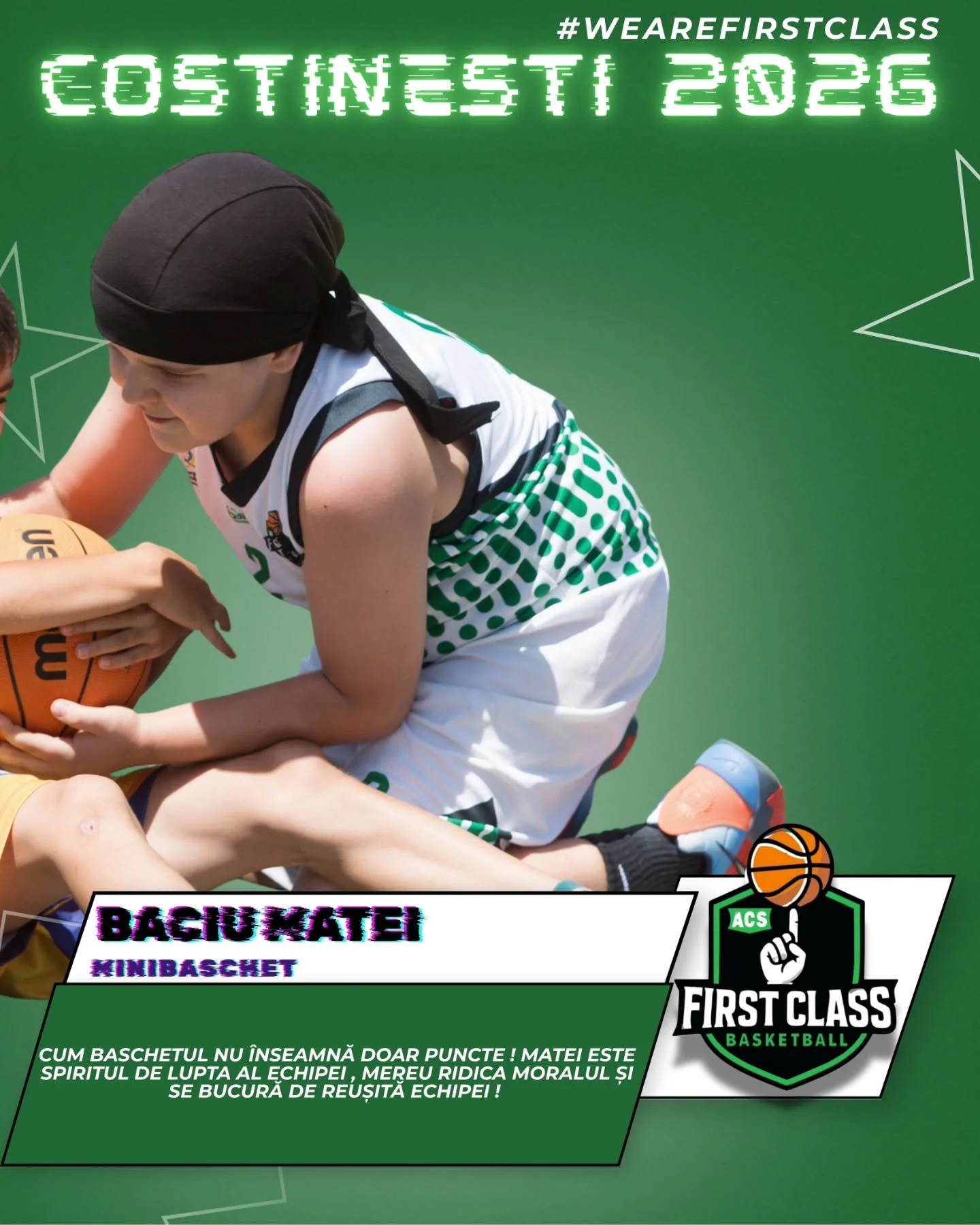 Daca vorbim de spirit de lupta și pasiune , vorbim de Matei Baciu ! #wearefirstclass #basketball #pasion #baschetcopii