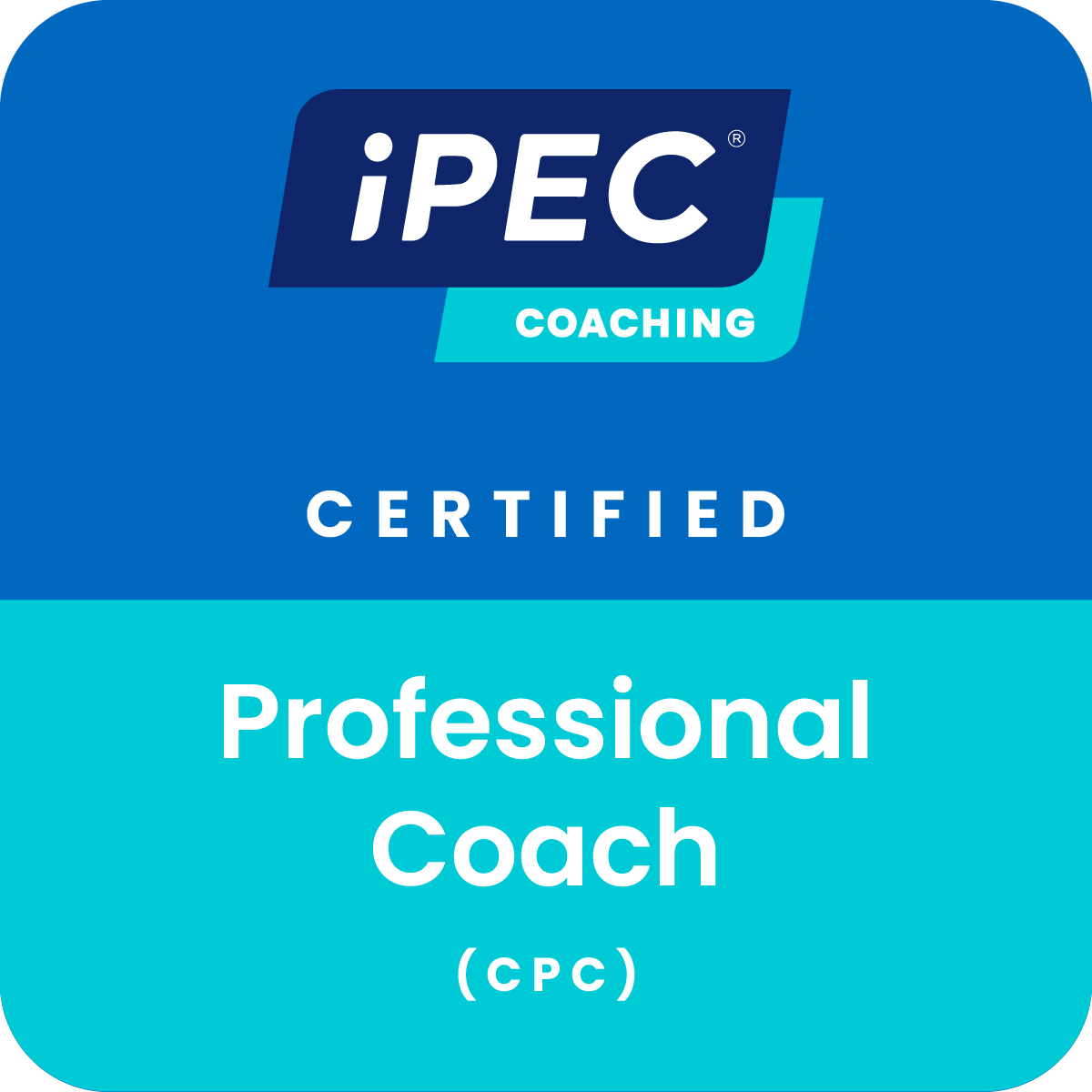 Certification badge for iPEC Coaching, indicating it is a Certified Professional Coach (CPC).