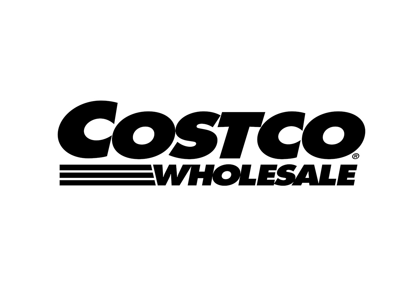 Costco Wholesale logo in black and white.