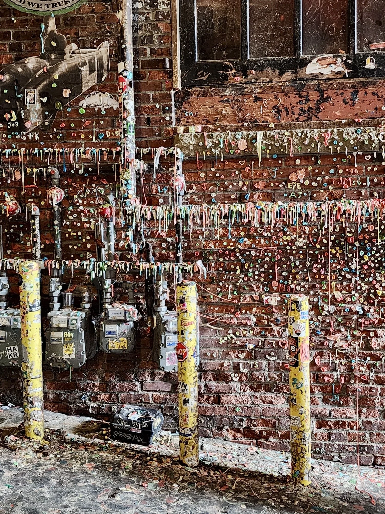 Wall covered in Gum at Pike Place Market