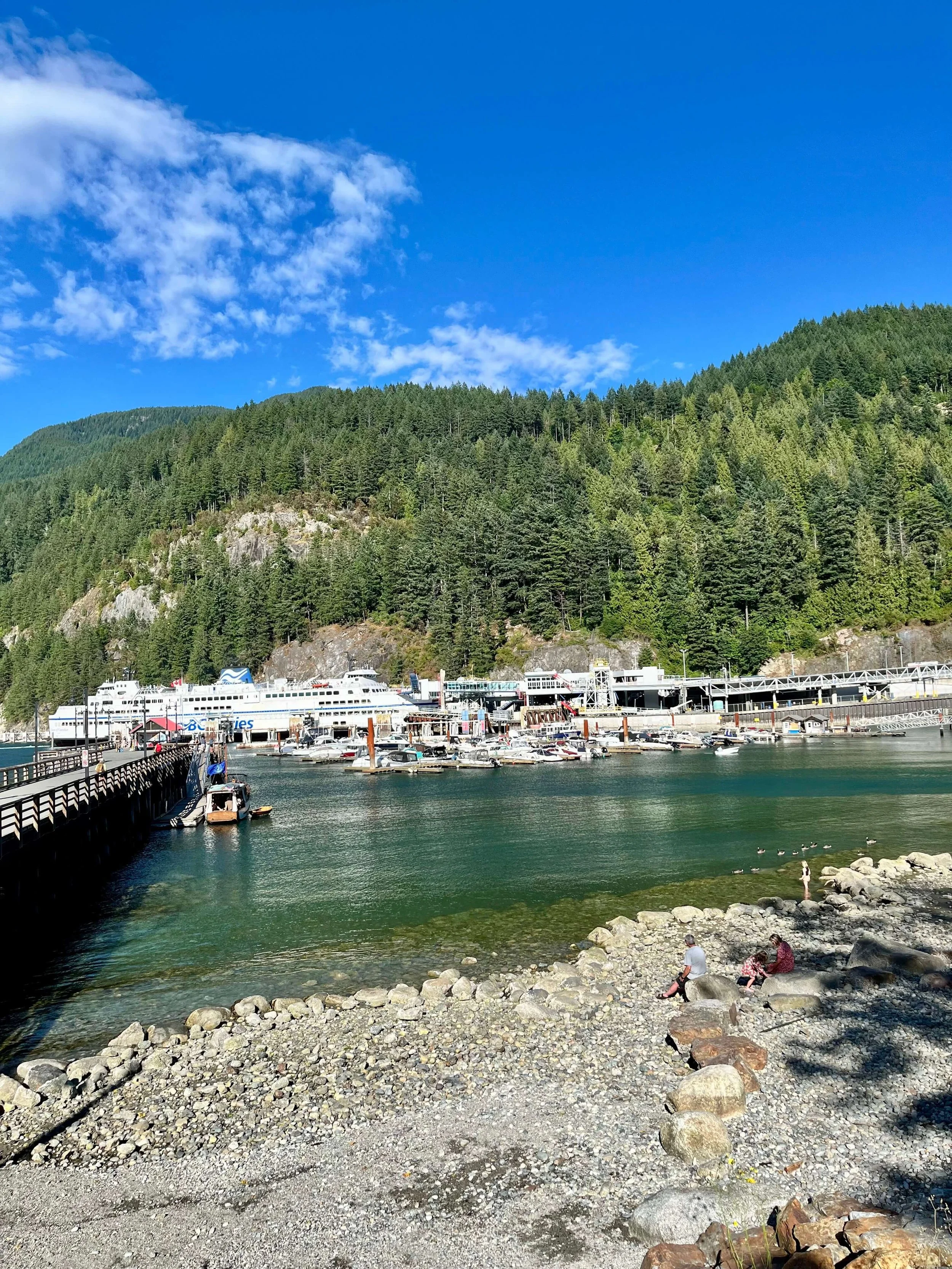 Pebbly beach at Horseshoe Bay