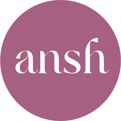 A purple circle with the white text 'ansh' in the center.