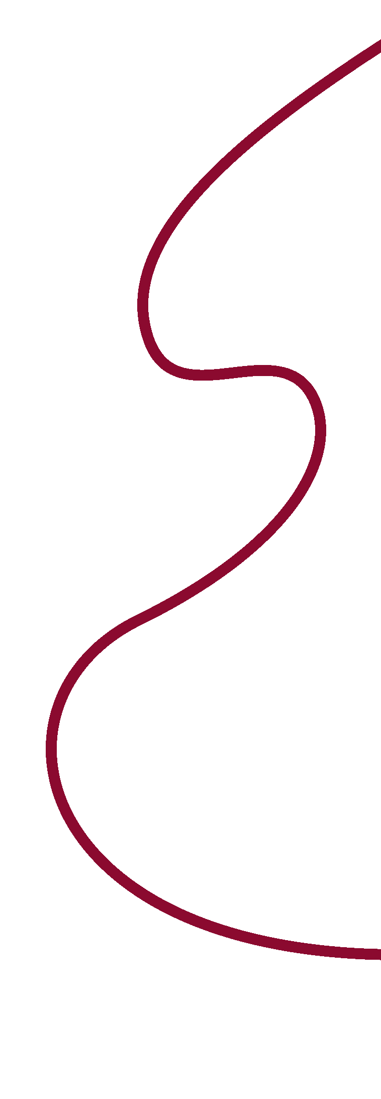 Black background with a thin, maroon-colored, squiggly line running vertically from top to bottom.