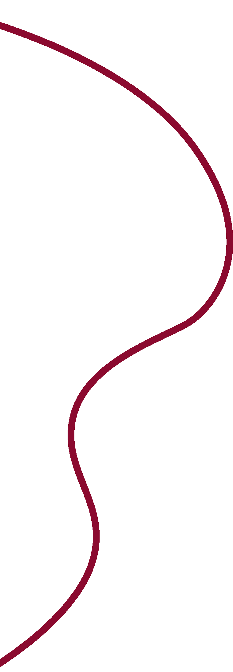 A black background with a wavy burgundy line running vertically through the center.