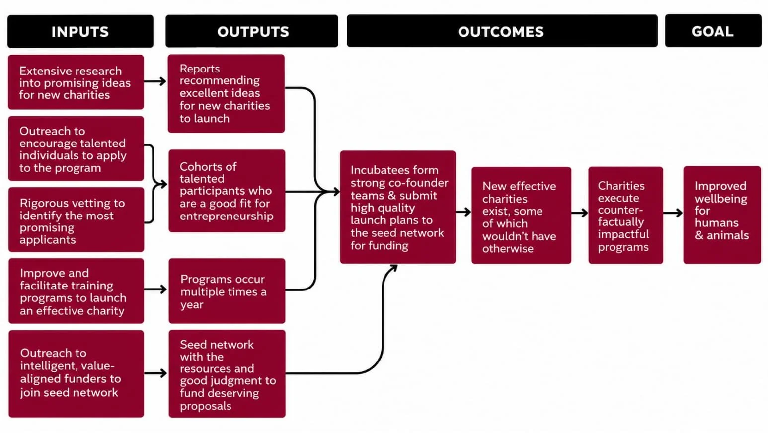 Theory of change for AIM's incubation program