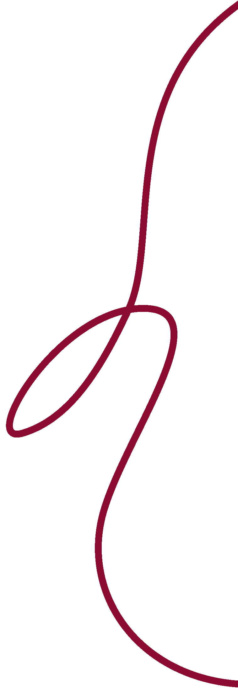 Stylized maroon-colored musical treble clef symbol on a black background.