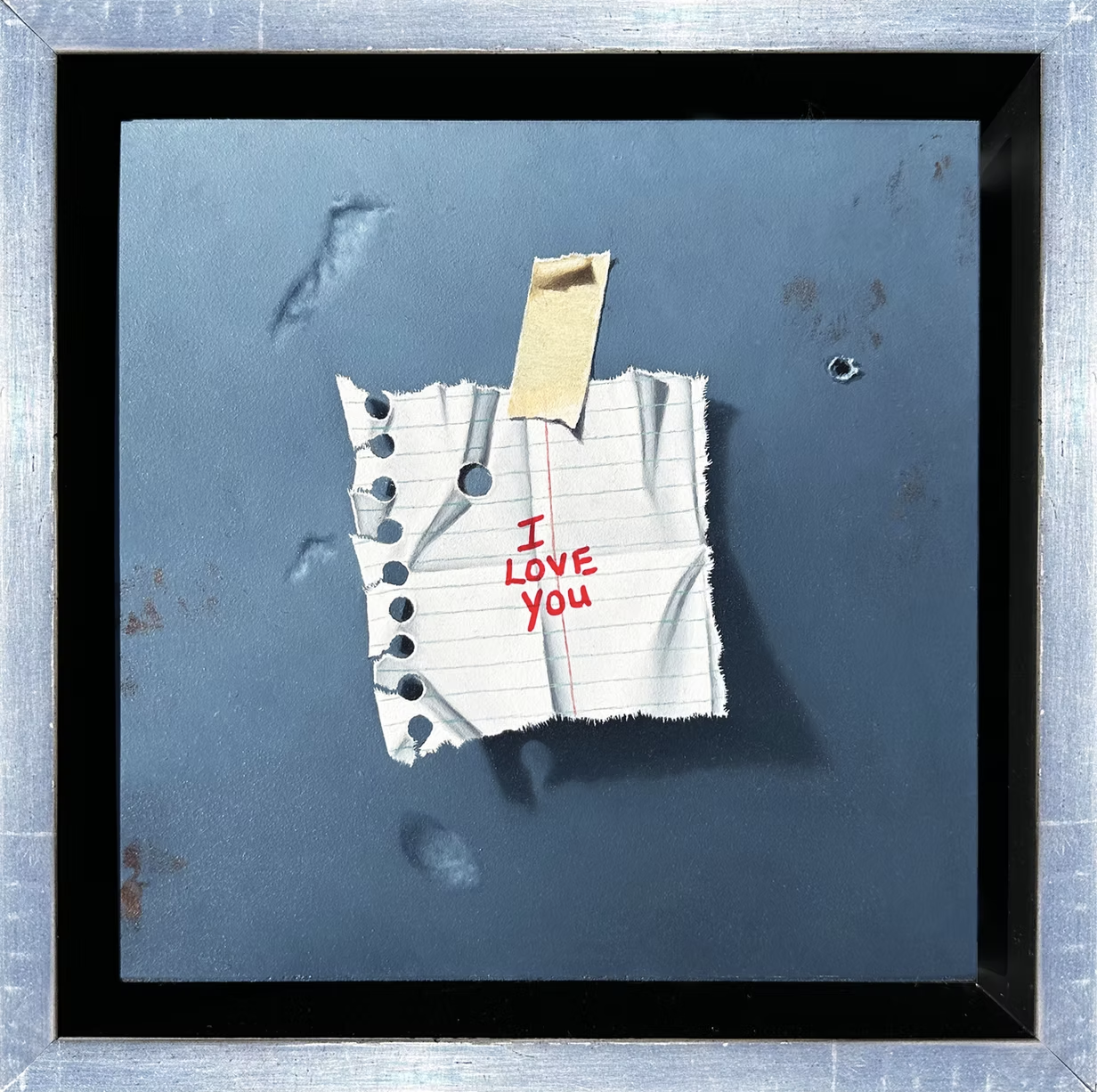 I LOVE YOU ON BLUE- SOLD
8 x 8 inches 
Arden Gallery