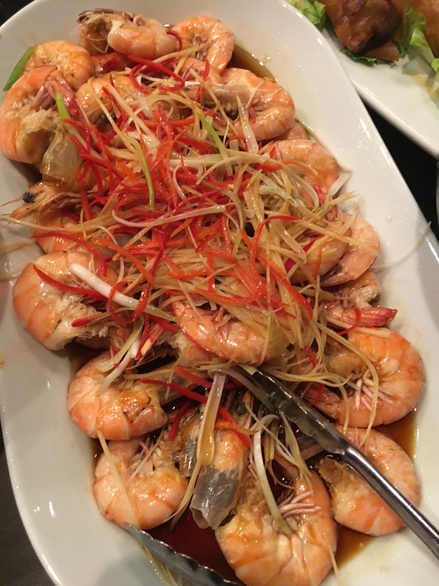 steamed whole shrimp