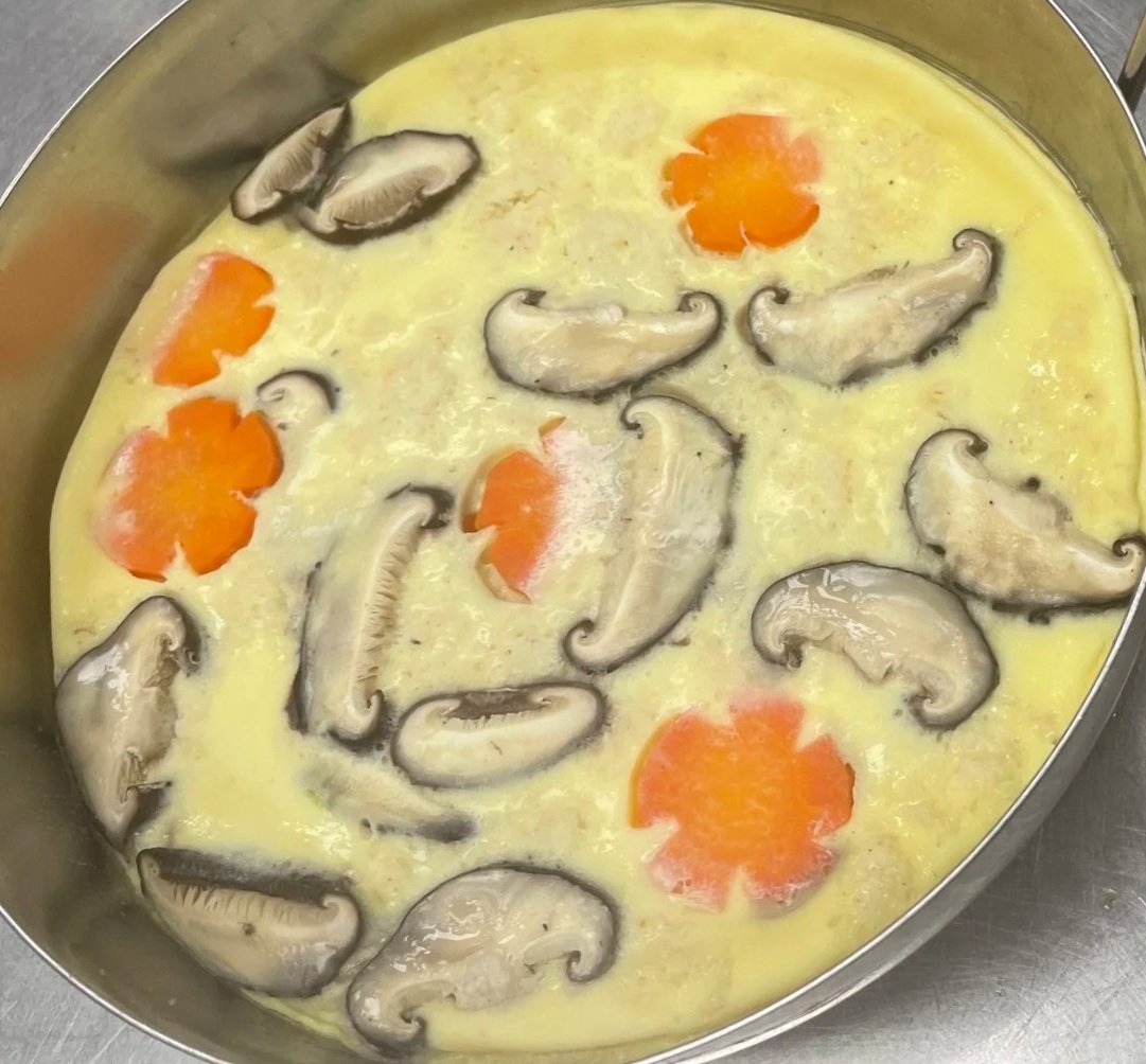 steamed egg custard with seafood