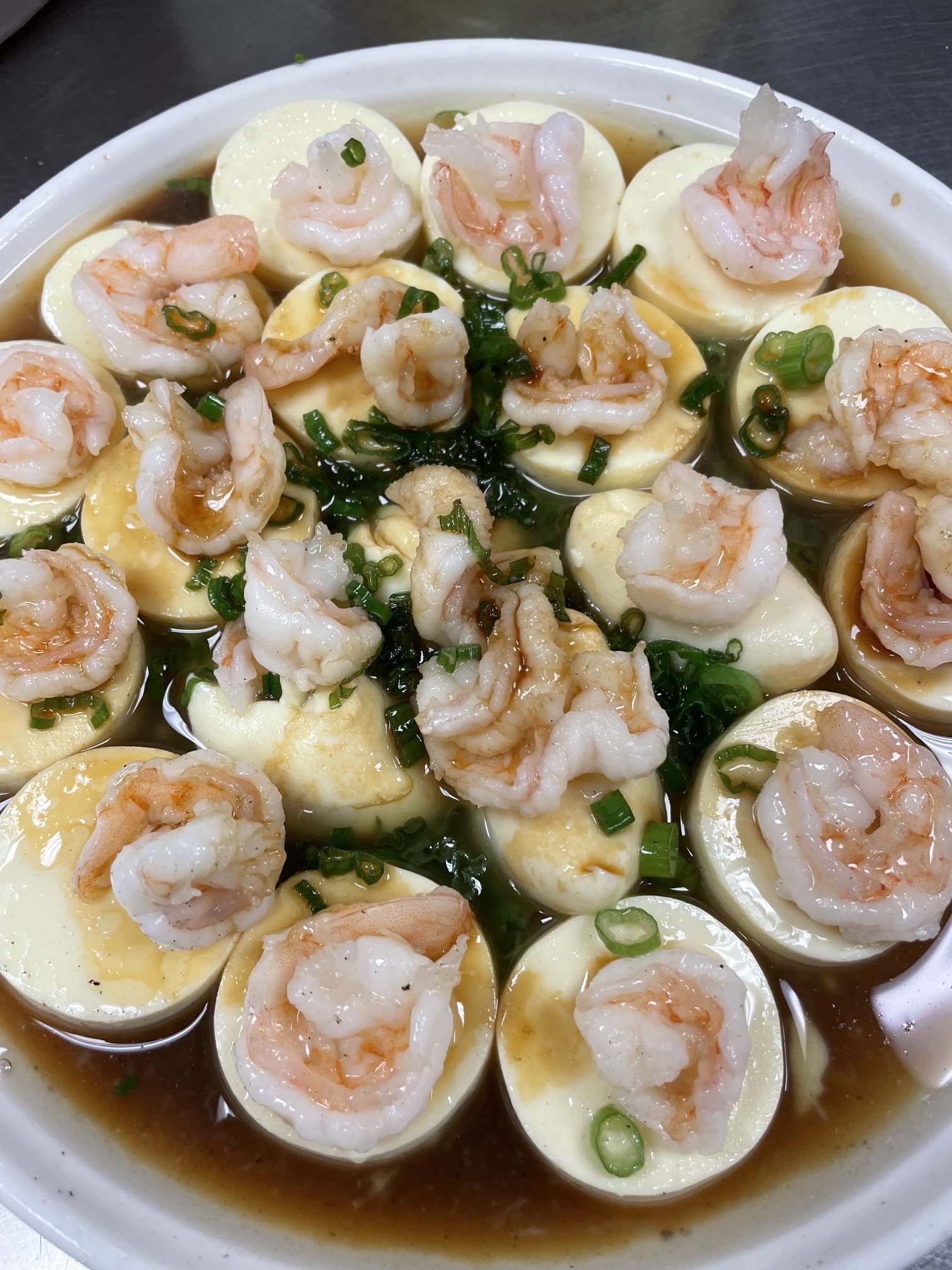 steamed shrimp & egg tofu