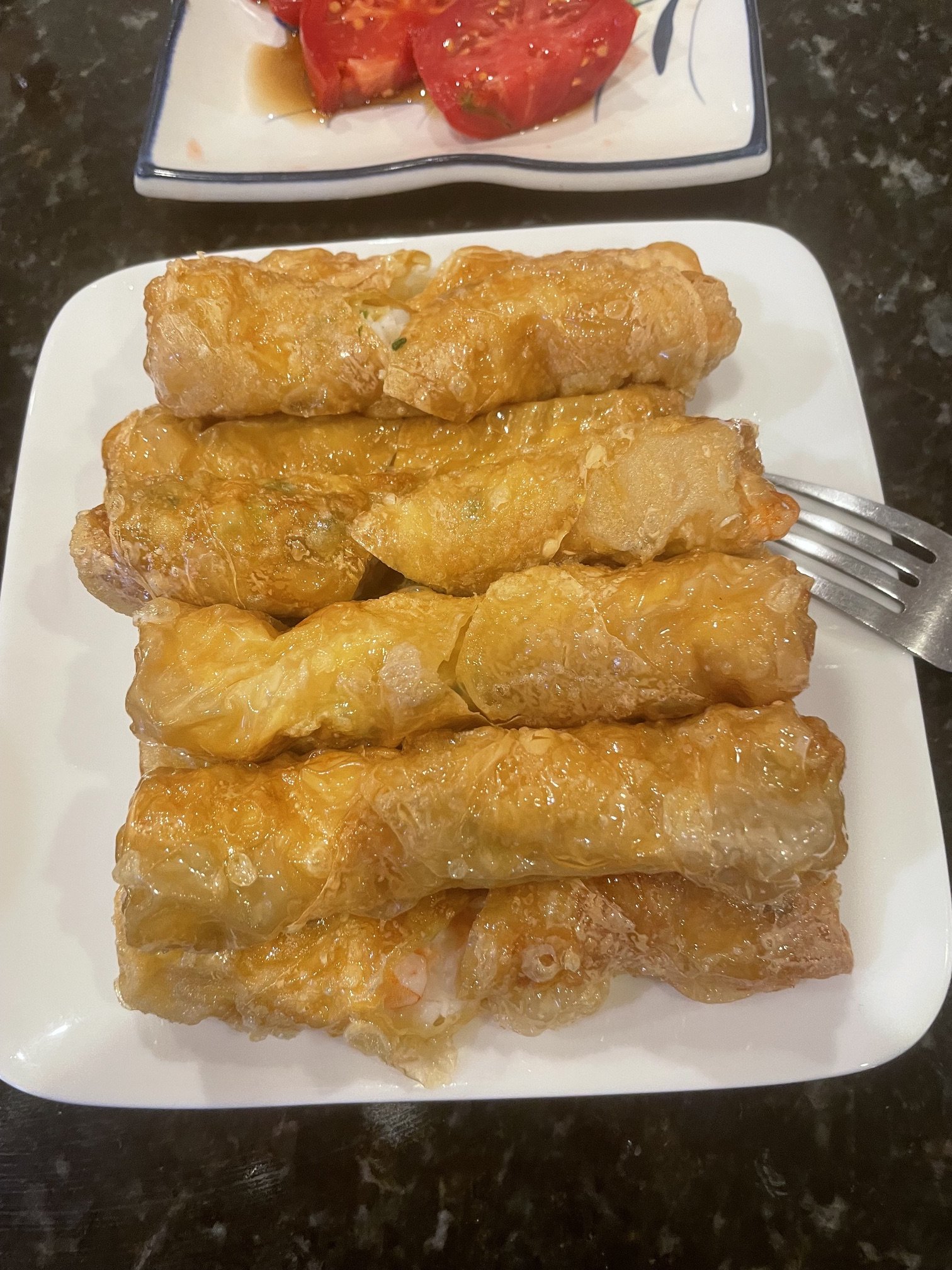 tofu wrapper seafood roll