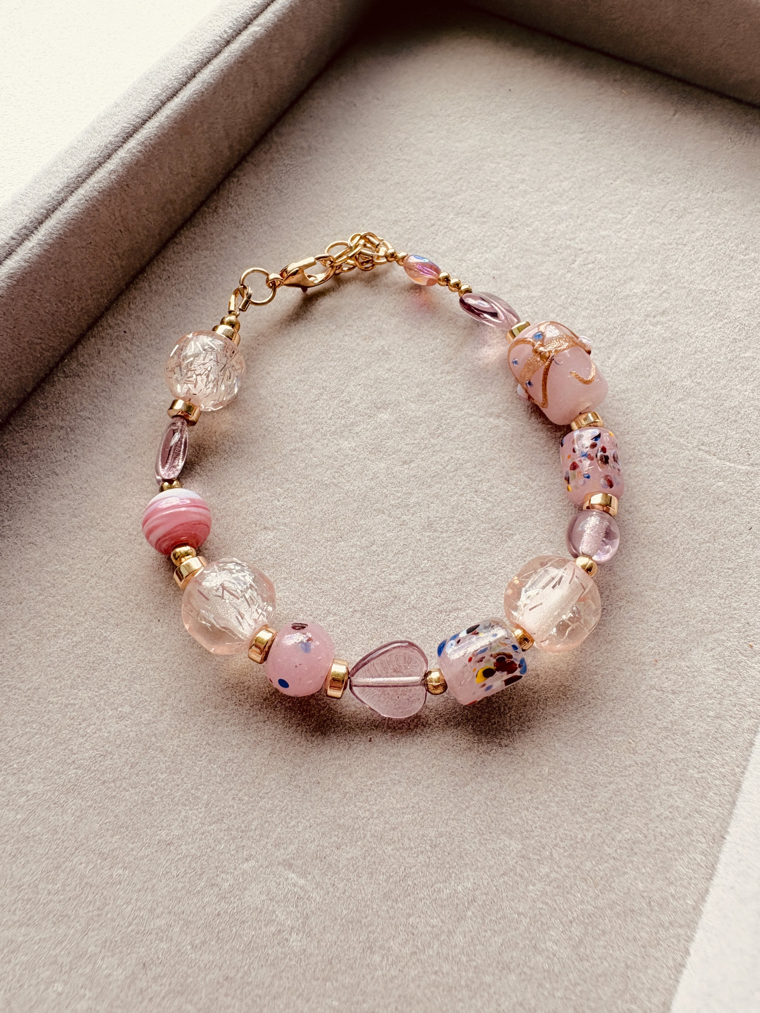 murano glass beaded bracelet