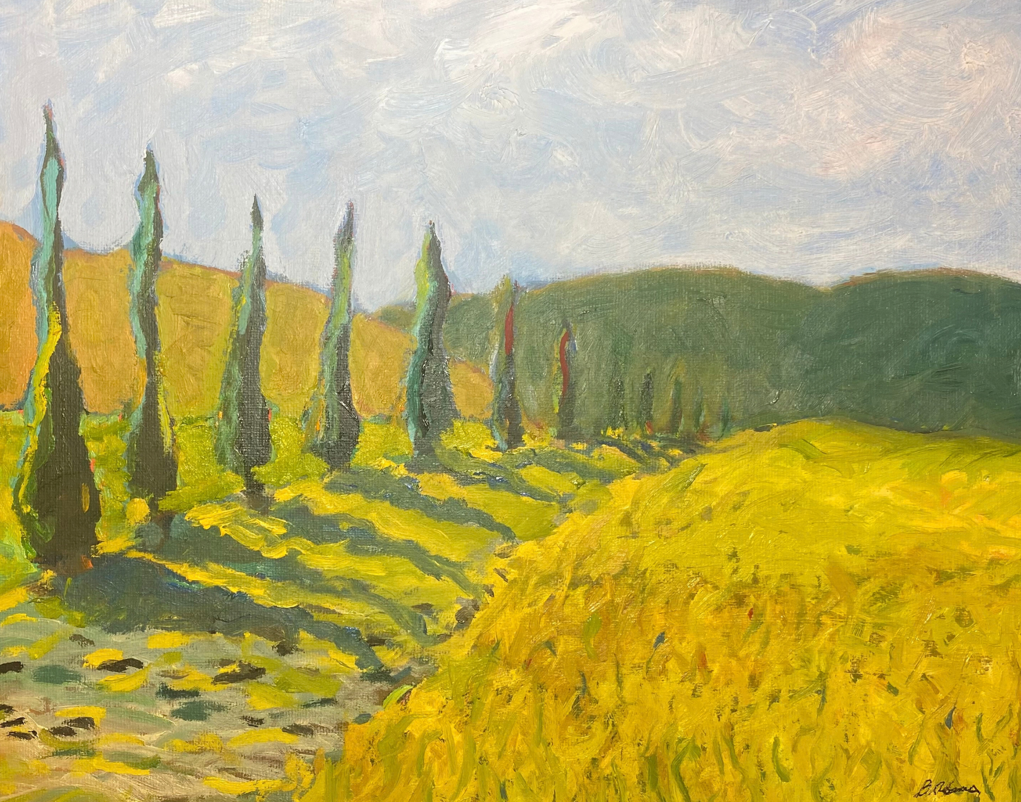 Van Gogh Inspired Cypress Path Canvas Art