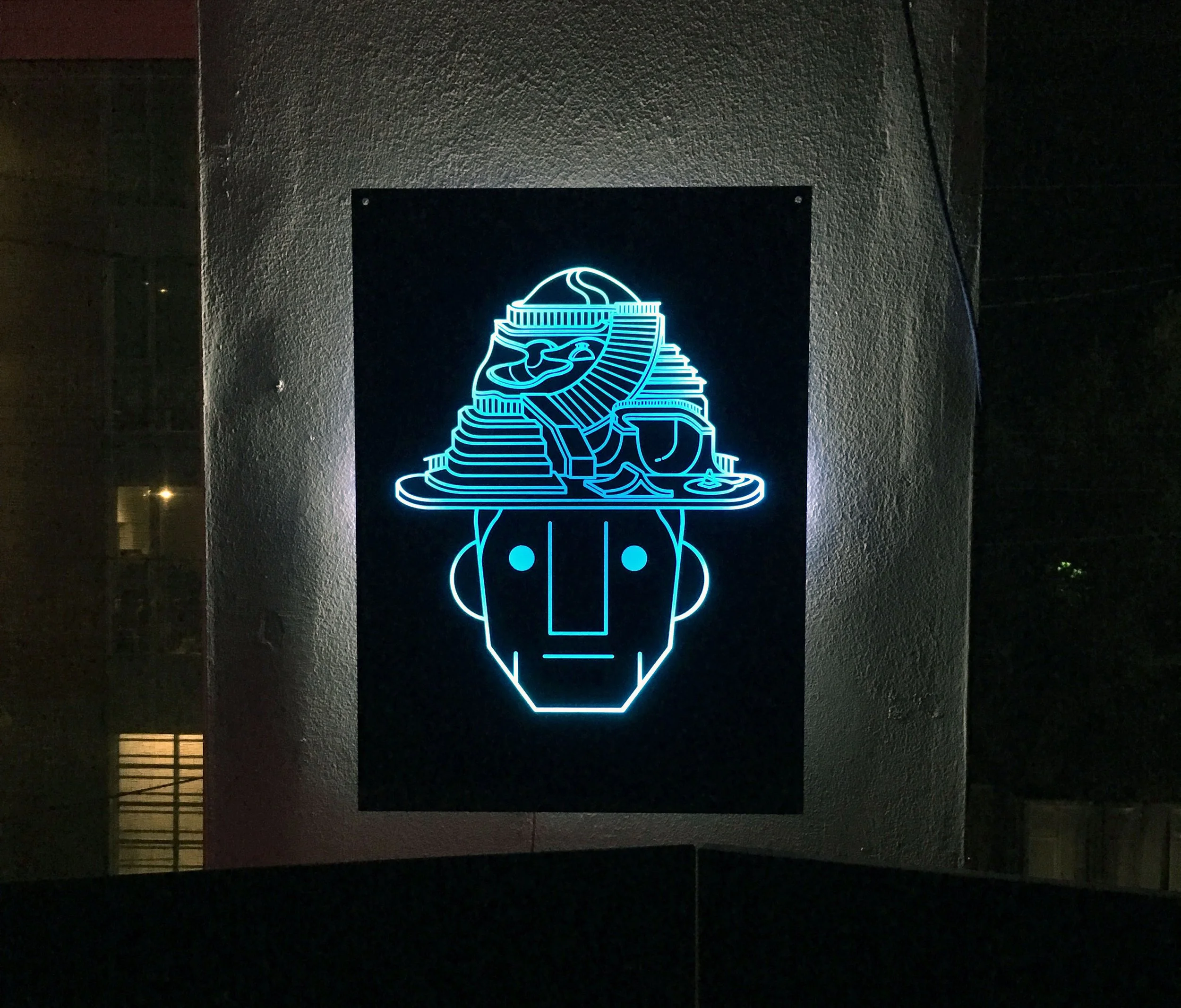 Custom-fabricated light-up acrylic art piece with laser cut acrylic layers. Custom fabricatio and laser cutting by MC Laser Labs.