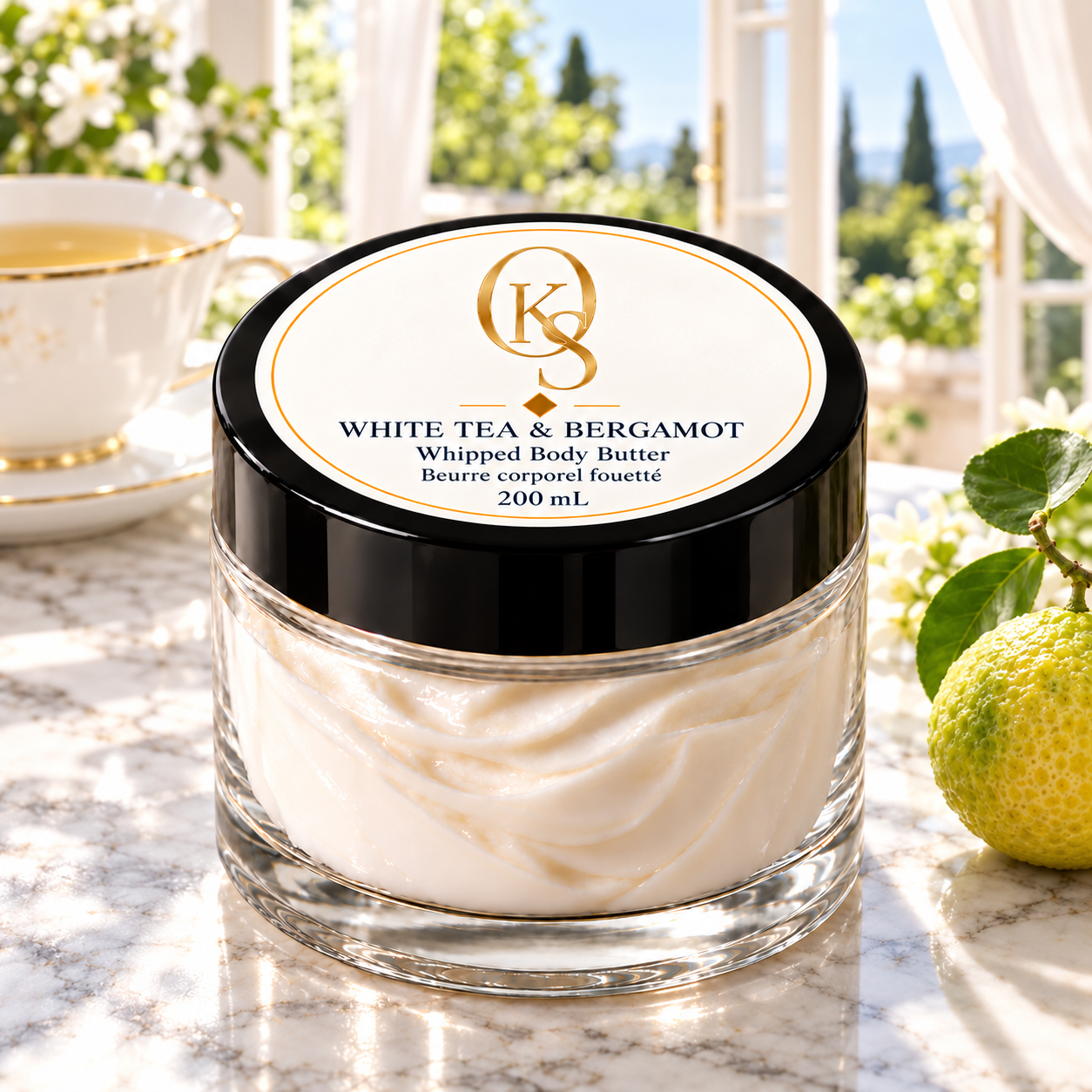 White Tea & Bergamot Whipped Body Butter — 200 mL (Pre-Order)