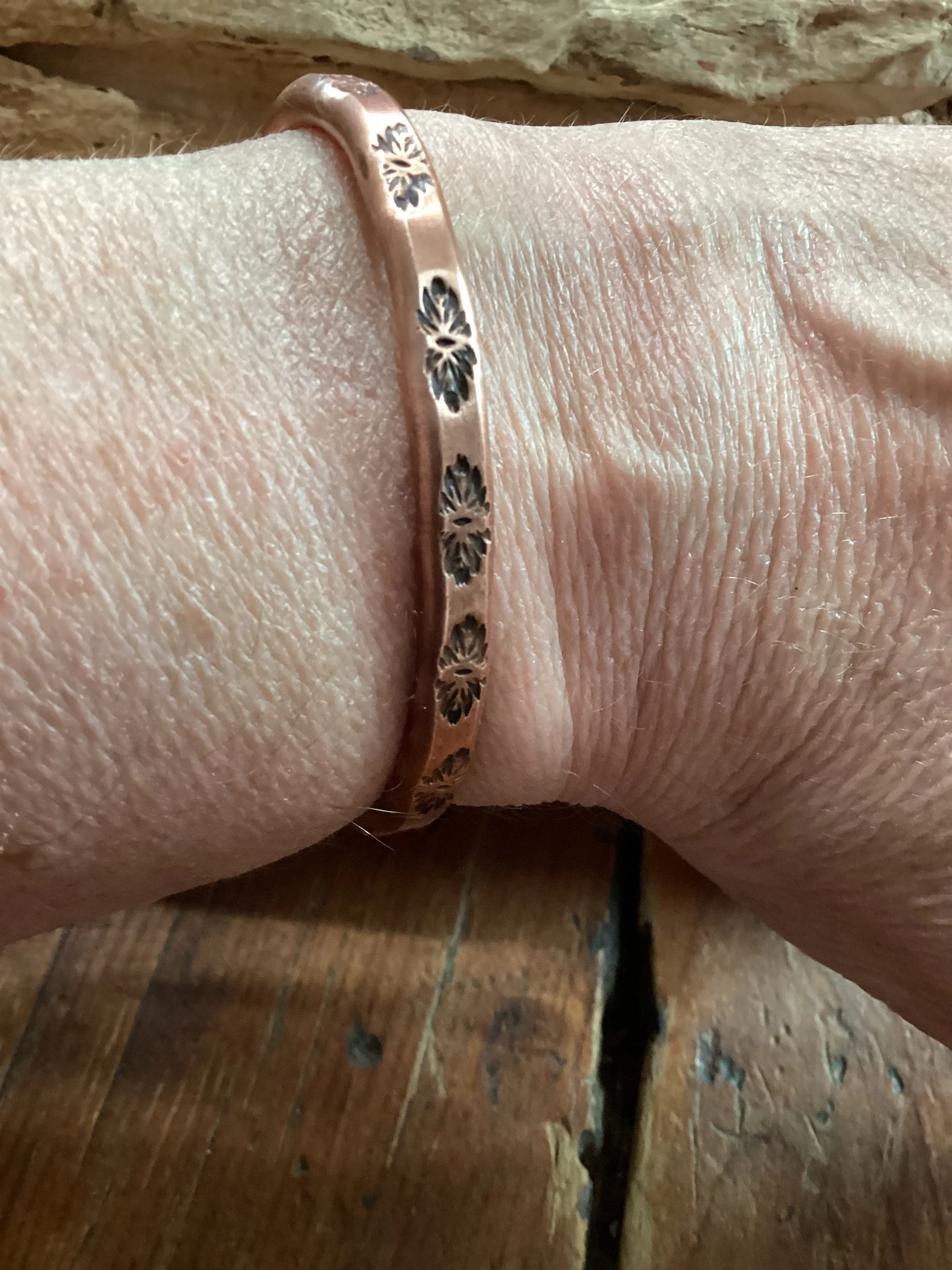 Copper , Hand Stamped Bracelets