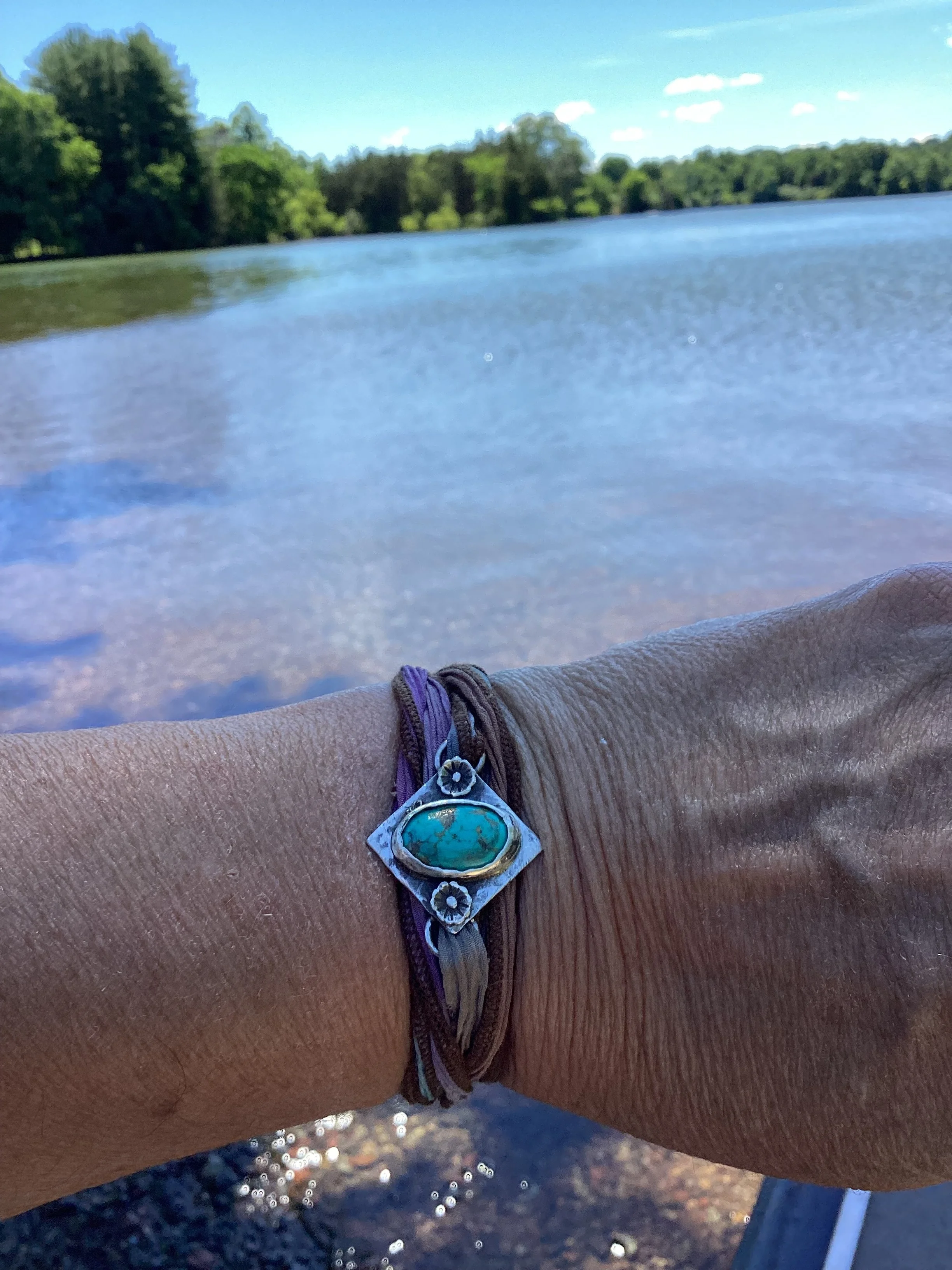 SterlingSilver and Turquoise Wrap Bracelet