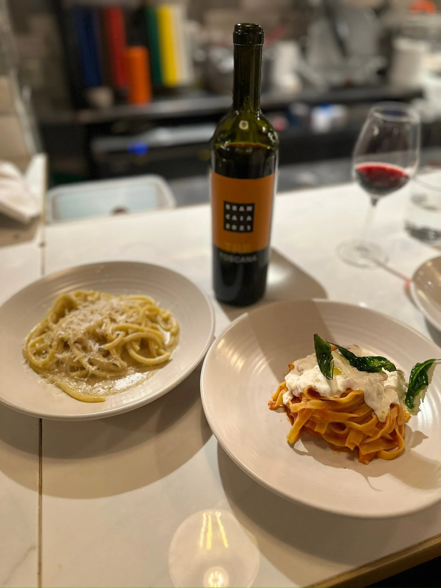 Bucatini Cacio e Pepe &amp; Tomato Stracciatella Tagliatelle 