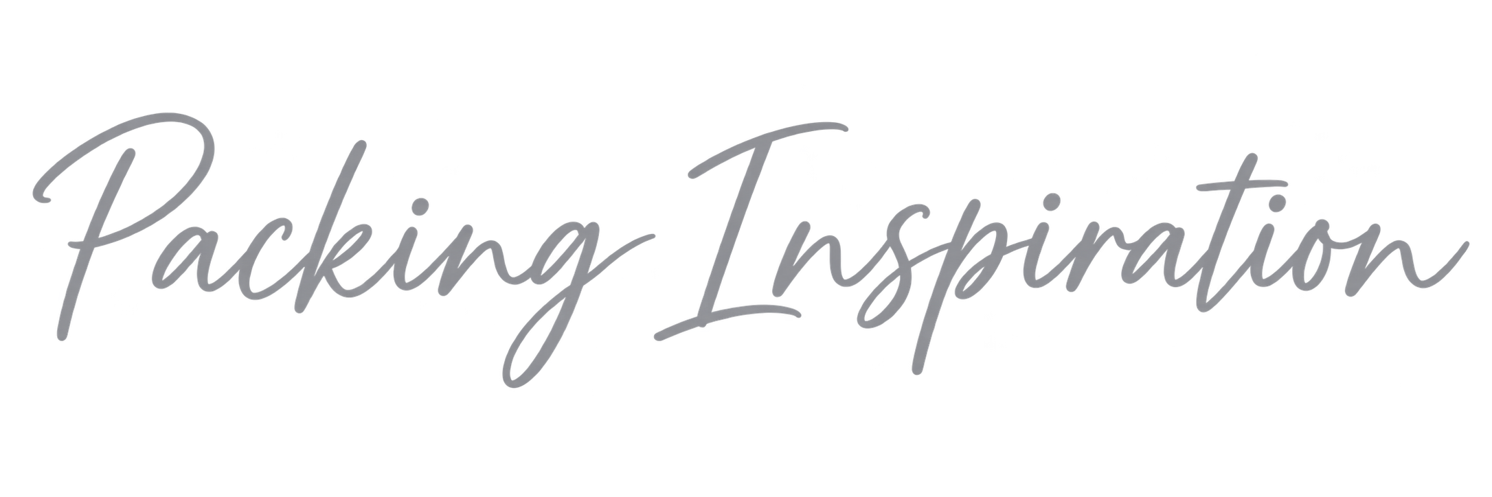Stylized text reading "Packing Inspiration" in cursive font.