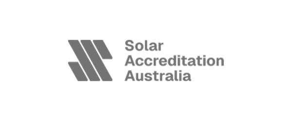 Logo of Solar Accreditation Australia featuring stylized sun and solar panel design.