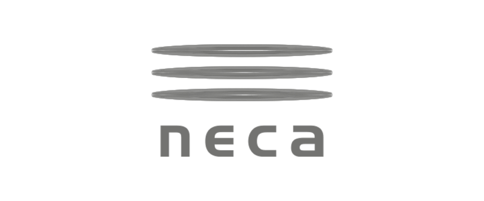 Close-up of a printed logo or interface with four gray horizontal lines, some of which have a faint colored detail, and an abstract gray logo or text element at the bottom.