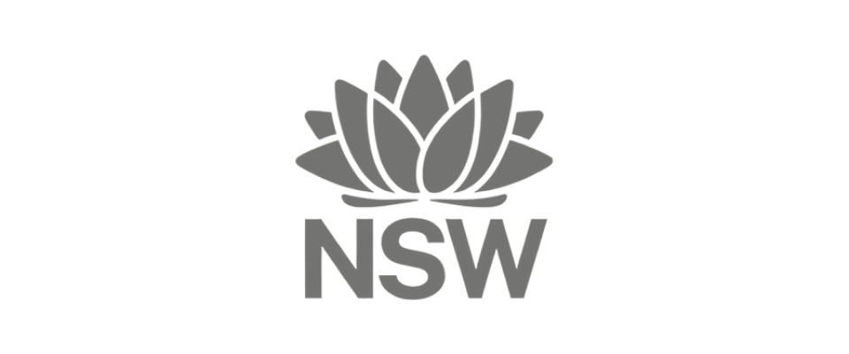 A stylized lotus flower logo with the letters 'NSW' underneath on a black background.