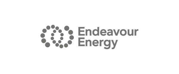 Endeavour Energy logo with an abstract circular symbol made of small dots next to the company name.