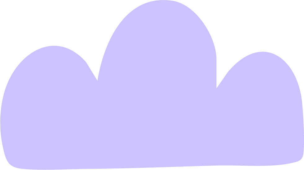 A light purple cloud shape on a black background.