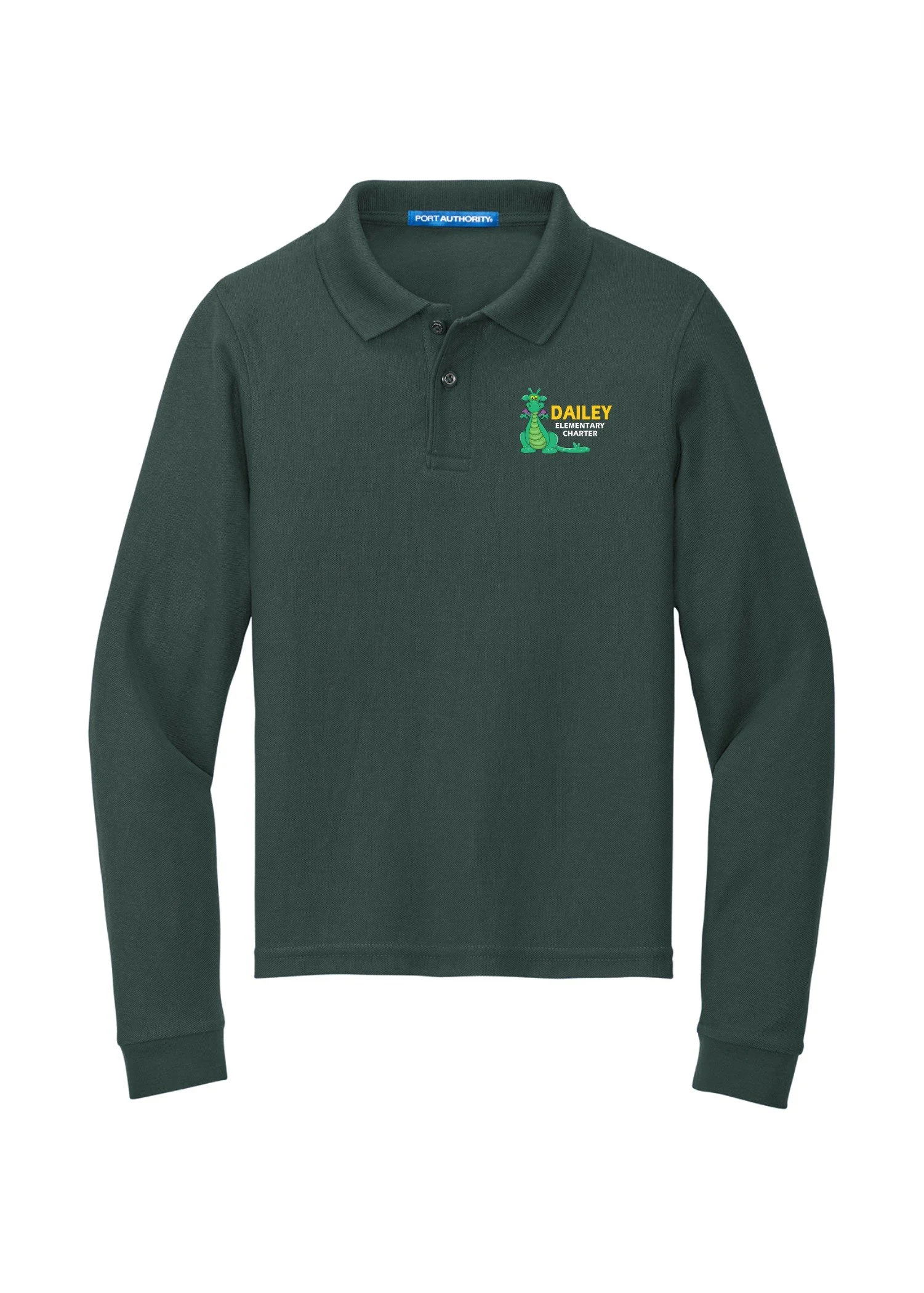 Green Long Sleeve Polo