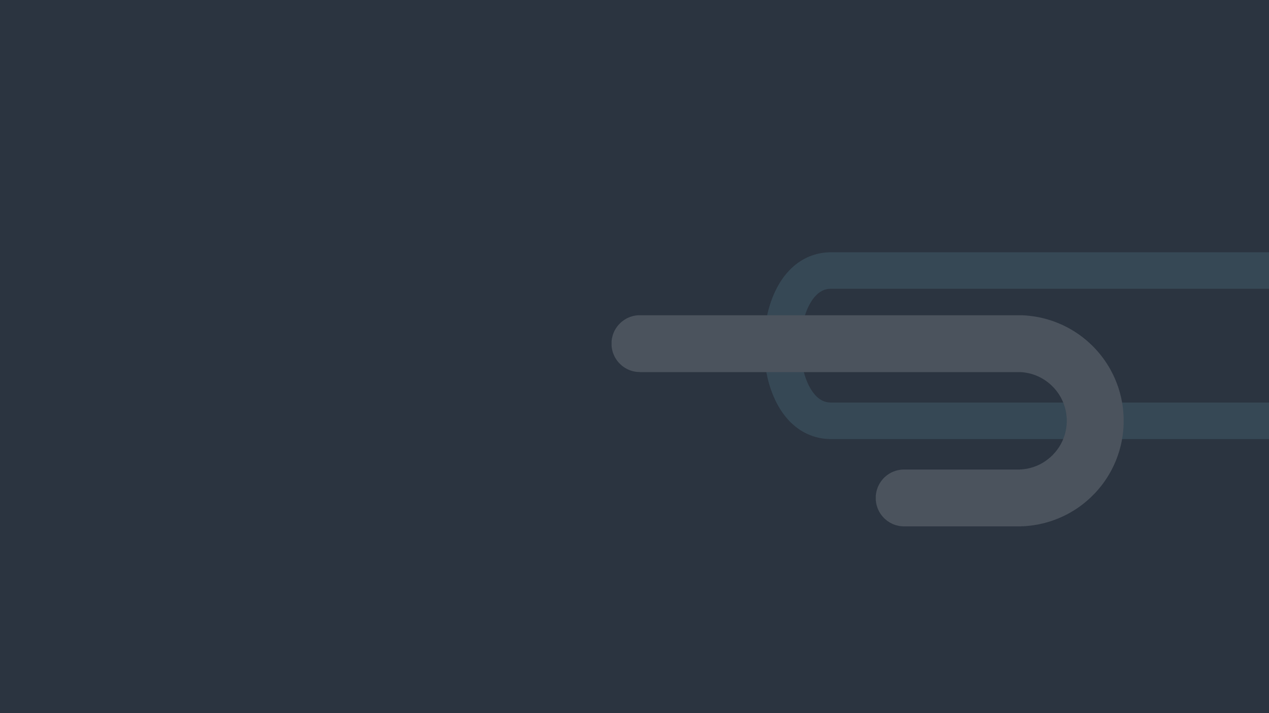 Dark background hero banner with a stylized chain link design on the right side.