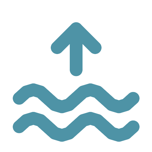 Icon of sea level & storm surge.
