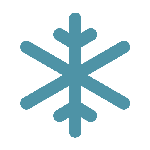 Blue snowflake icon representing extreme cold.