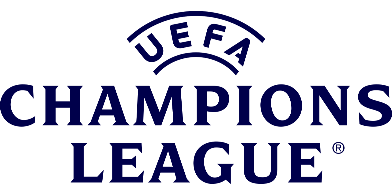 UEFA Champions League logo with a dark blue color and stylized typography.