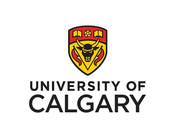 University of Calgary logo with a shield featuring a black bull's head and red and yellow details.
