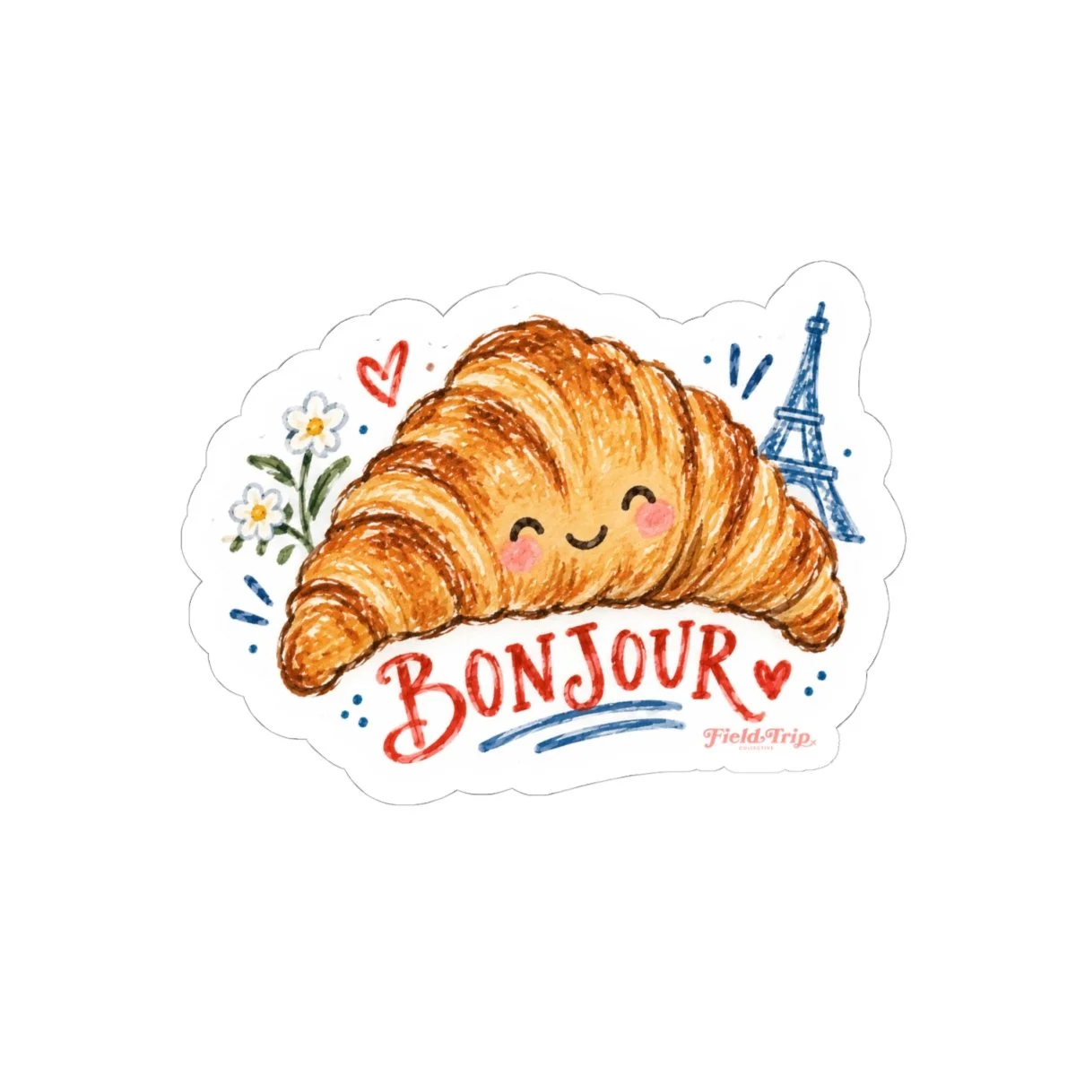 Bonjour Croissant Sticker