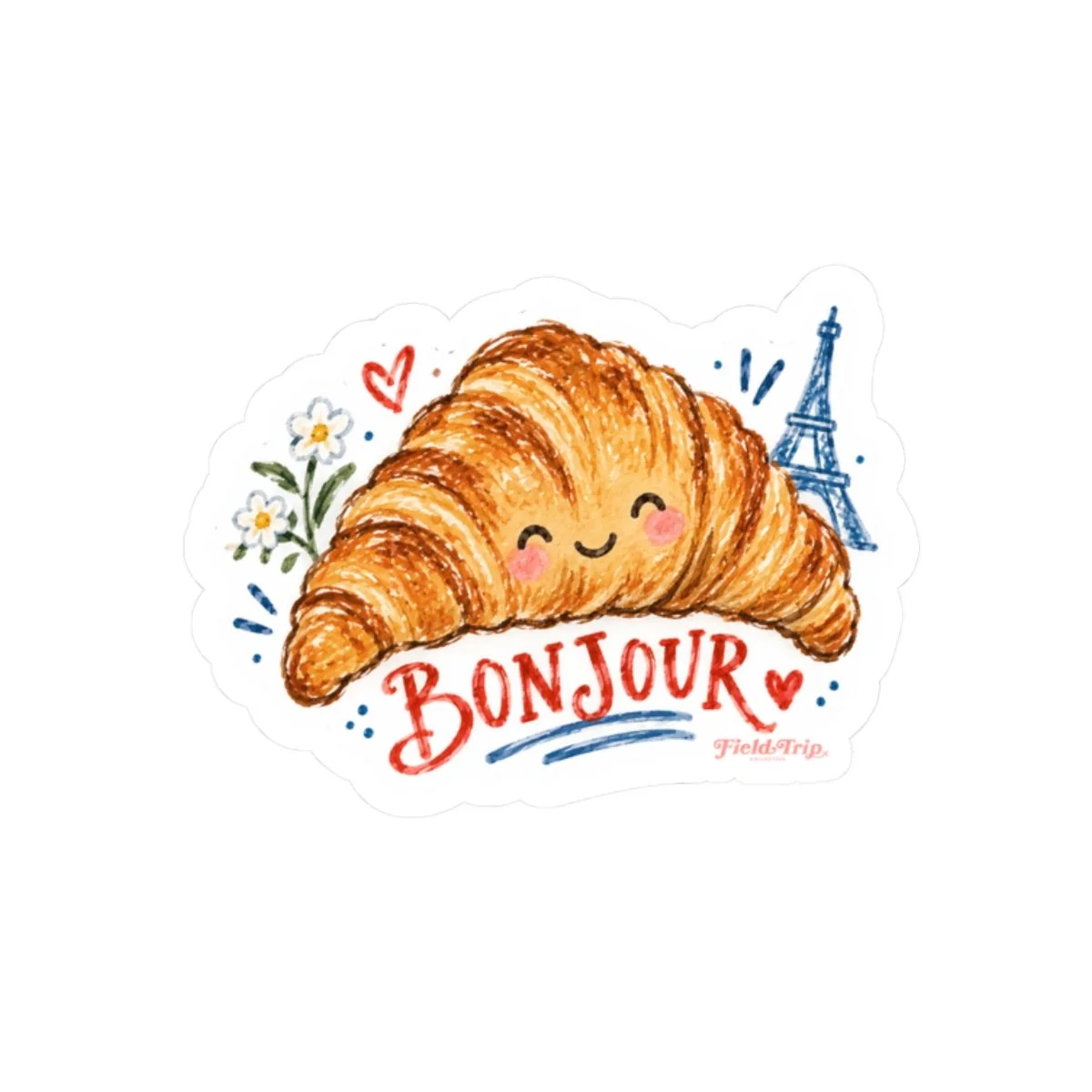Bonjour Croissant Sticker