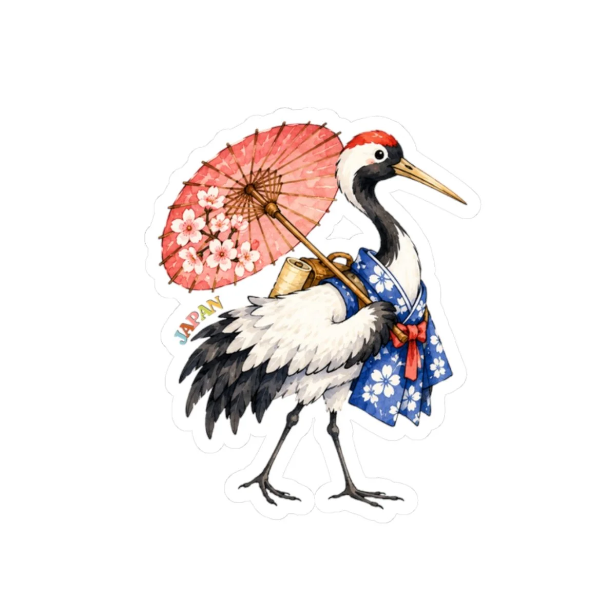 Japanese Crane Sticker