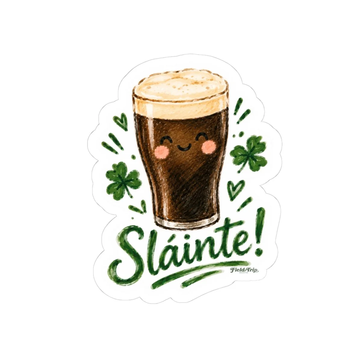Sláinte! Cute Stout Beer Sticker