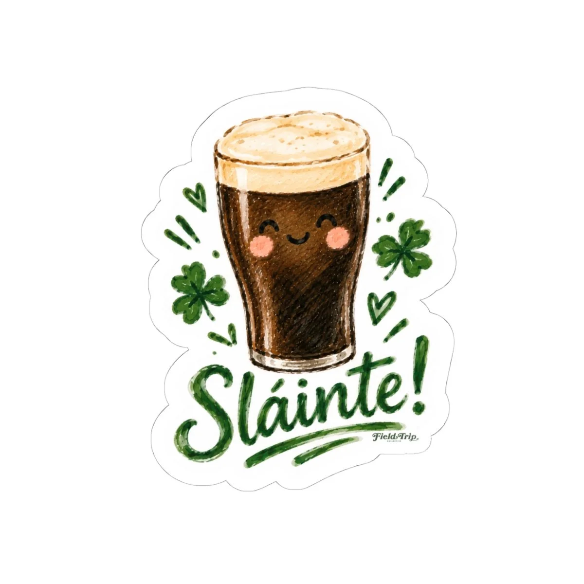Sláinte! Cute Stout Beer Sticker