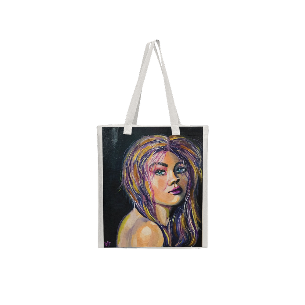 If Only I Didn't Care Off White art tote bag featuring an original artwork by Virginie Bergar — Front viewview