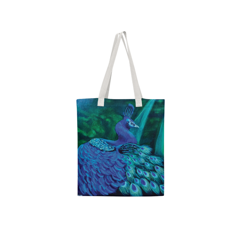 Beneath the light off white tote bag from an original artwork by virginie Bergar - VB-Arts - Front view