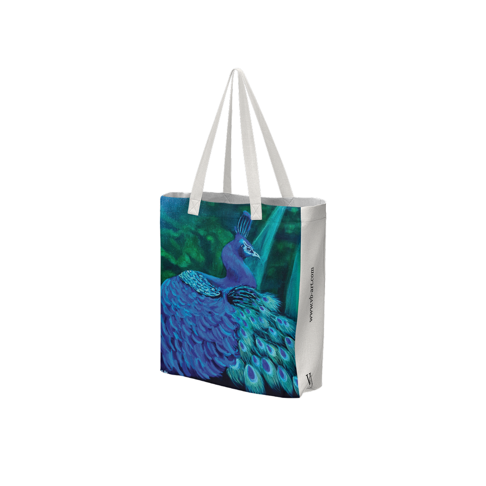 Beneath the light off white tote bag from an original artwork by virginie Bergar - VB-Arts - 3/4 front viewview